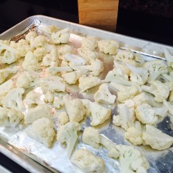 Cauliflower florets in pan