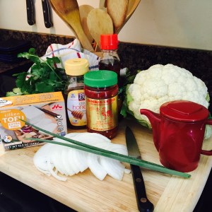 Cauliflower stirfry ingredients